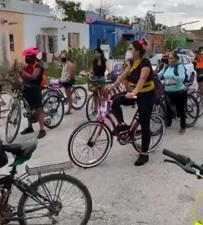 Ciclistas de Playa del Carmen, realizaron este día la rodada 