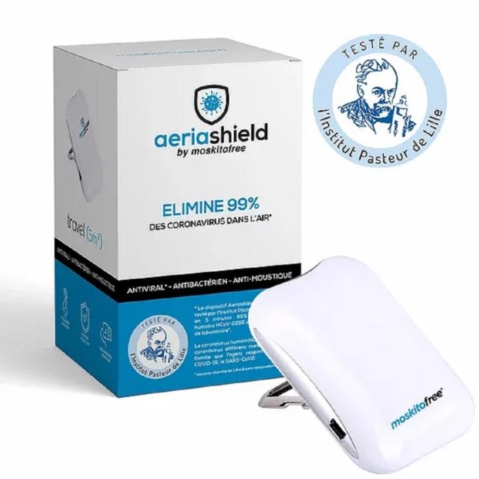 Científicos franceses desarrollaron un collar que podría eliminar el coronavirus cuando está en el aire.