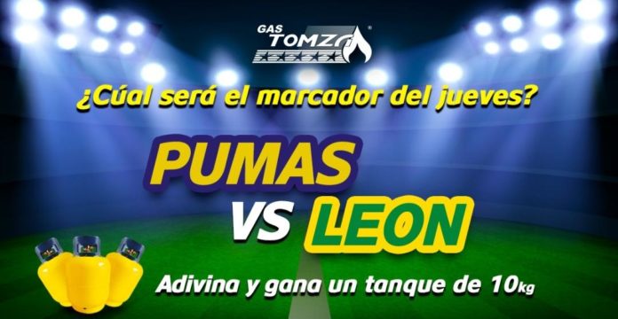 Gana un cilindro con Gas Tomza; atínale al marcador del juego entre los Pumas de la UNAM y el León de este jueves