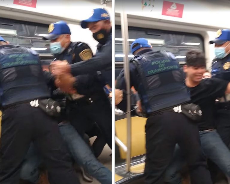Video: Joven agrede a oficiales del Metro porque no quería usar cubrebocas