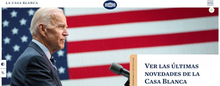Sitio web en español de la Casa Blanca regresa tras 4 años inactivo por Trump