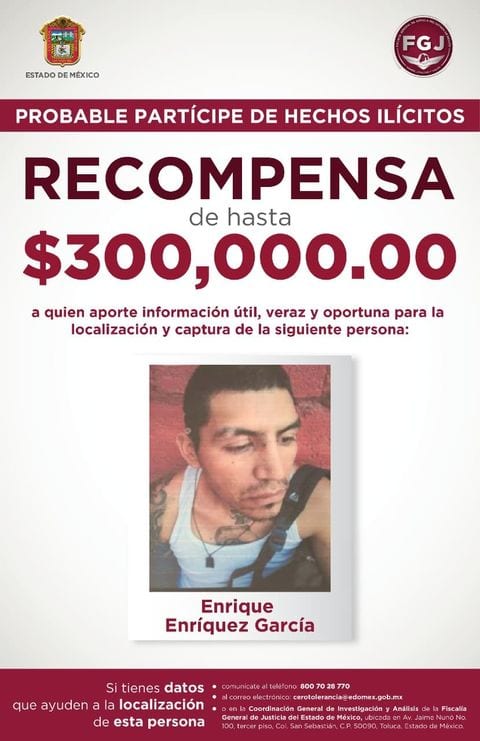 El redes sociales, la Unión Diversa de Jalisco, publicó el cartel donde se solicita apoyo para dar con este presunto feminicida, acusado de arrebatar la vida de Georgina Escamilla Rodríguez el pasado 10 de mayo del 2020 en el Estado de México.