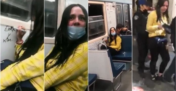 Ella es #LadyRayones. Se viralizó luego que fuera cachada haciendo pintas en el vagón del Metro de la Cdmx; incluso acabó detenida