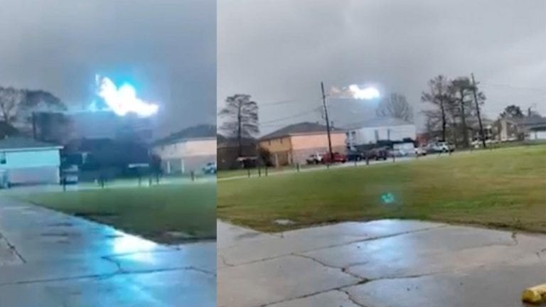 VIDEO: Impactan bolas de luz azul moviéndose por cables de alta tensión
