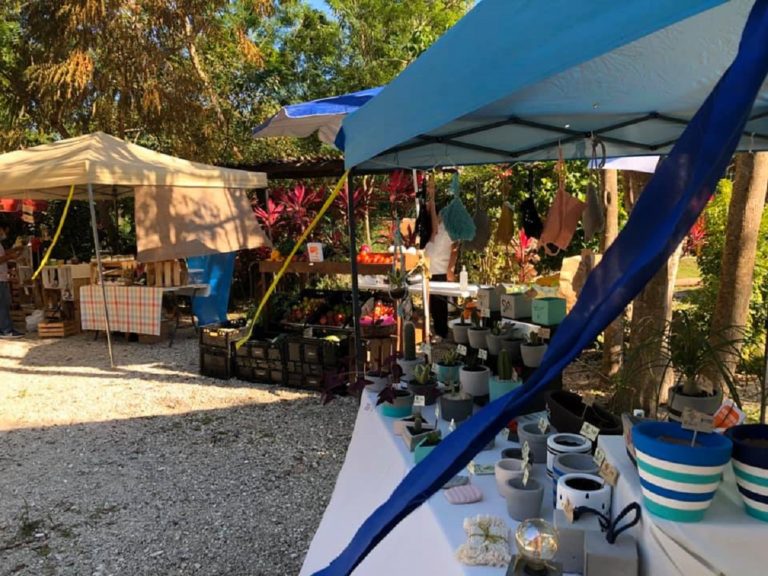 Productores locales participan en el Mercado Mochika en Selvamar, Playa del Carmen.