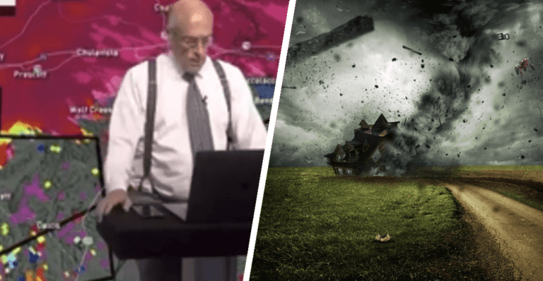 Meteorólogo descubre tornado en plena transmisión; lo interrumpe para saber si su esposa está bien