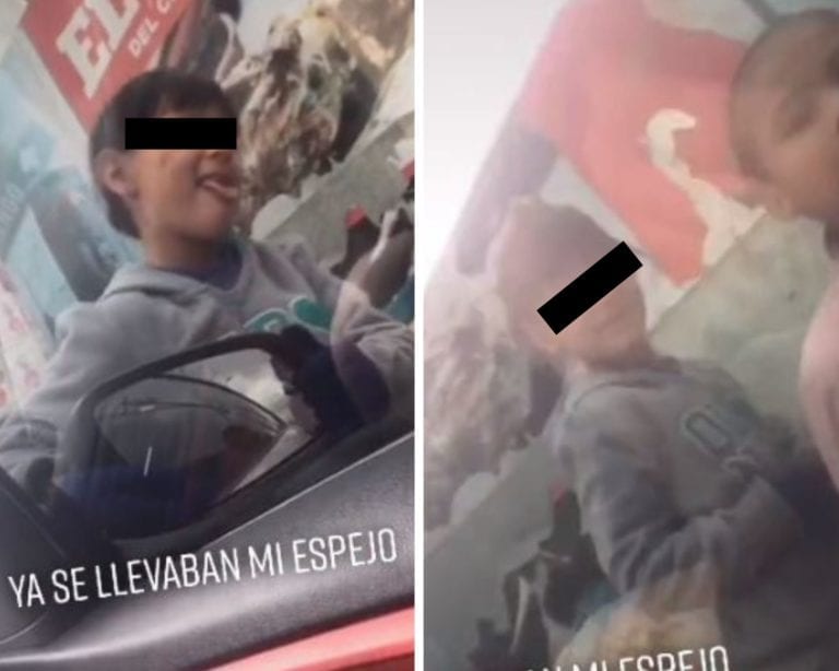 Video: Captan a niñas intentando robarse las piezas de un vehículo y causan indignación