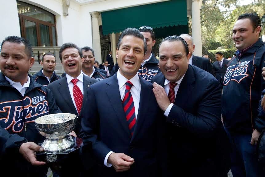 El expresidente Enrique Peña Nieto y el exgobernador de Quintana Roo, Roberto Borge, ambos del PRI