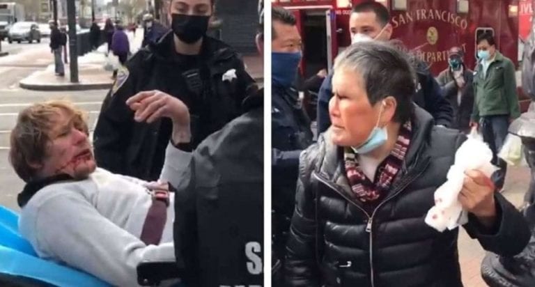 Un sujeto agredió a una anciana asiática; sin embargo ella le dio con un palo y el cobarde acabó en en el hospital y después detenido