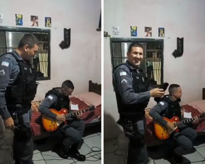 Video: Policías van a arrestar a narcotraficante y terminan tocando covers de Iron Maiden