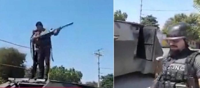 Integrantes del CJNG celebraron a bordo de sus tanques que han logrado controlar la tierra que vio nacer a 