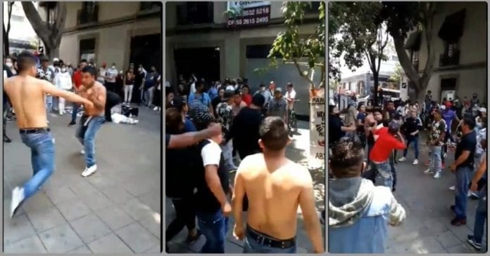 Dos sujetos se comenzaron a golpear en la Cdmx y de repente que arma la batalla campal; aquí sí se pegaron, no como en el golf