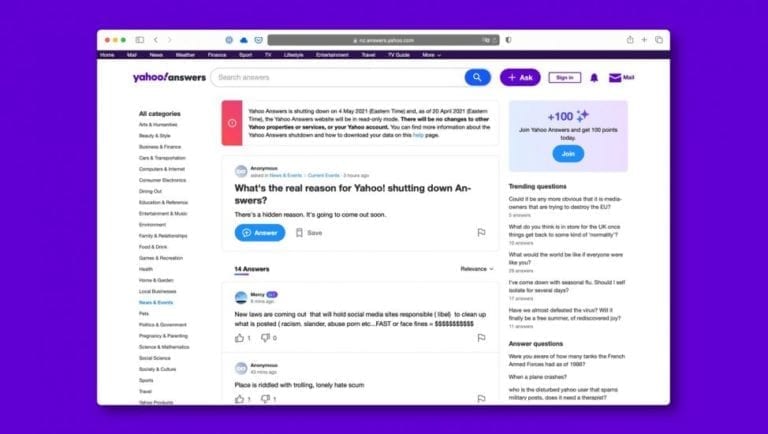¡Gracias por tanto! Yahoo Respuestas cerrará en mayo tras 15 años funcionando