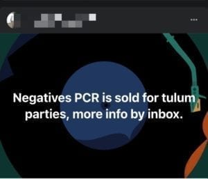 VENTA DE FALSAS PRUEBAS DE COVID-19 EN TULUM