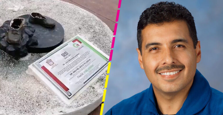 ¡Solo quedaron los pies!  Roban estatua del astronauta José Hernández