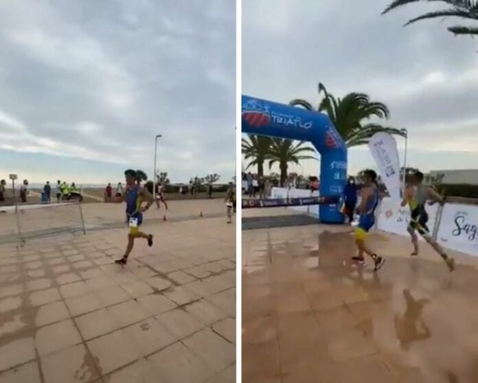VIDEO: Atleta se puso a celebrar antes de tiempo, perdió el trialón