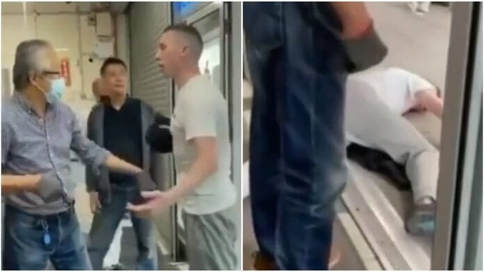 Una persona de origen asiático se cansó de las agresiones e insultos de un racista y le dio una lección: lo noqueó de un solo golpe