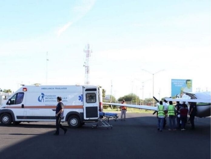 La niña fue trasladada para su atención a Texas.