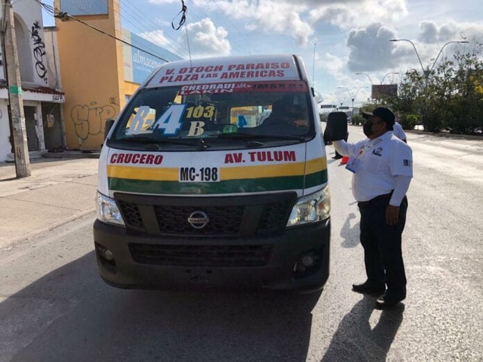 La Dirección de Tránsito supervisa que en el transporte público de Cancún se cumpla en todo momento con los protocolops sanitarios