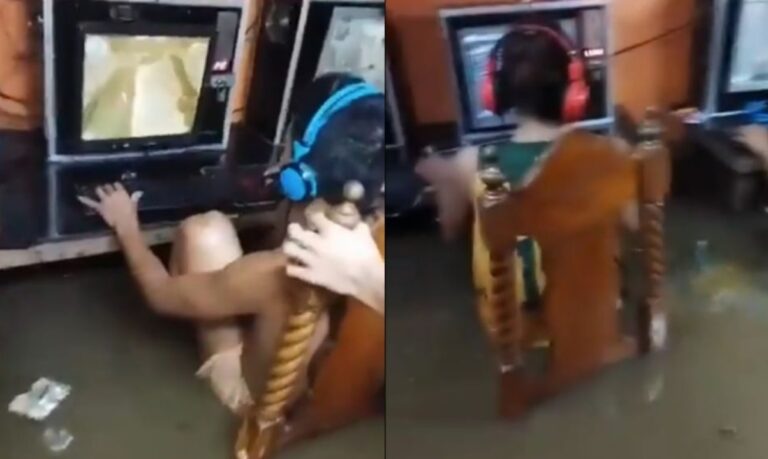 VIDEO: Pese a las inundaciones, gamers continúan jugando