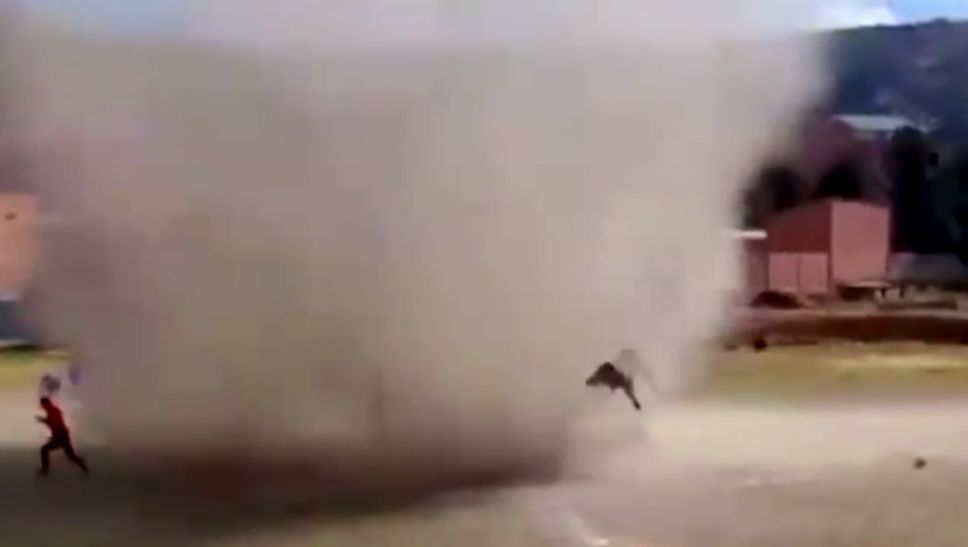 Video: Remolino se lleva 'volando' a un árbitro antes del partido y se vuelve viral