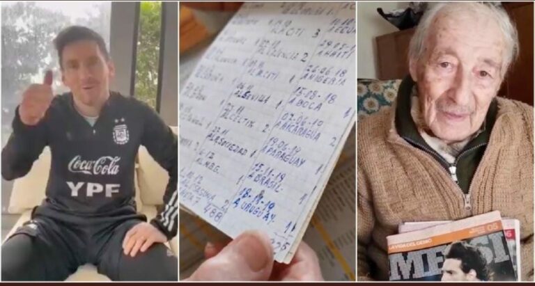 Don Hernán, el fan de Messi y que anotaba todos sus goles a mano, y que había recibido saludos del argentino, falleció esta semana.