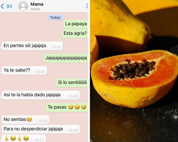 Joven pierde el sabor por Covid-19, su mamá le dio papaya podrida para no botarla