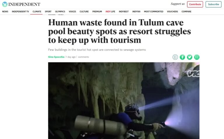 Publica prensa inglesa ‘Fake News’ sobre contaminación en Tulum