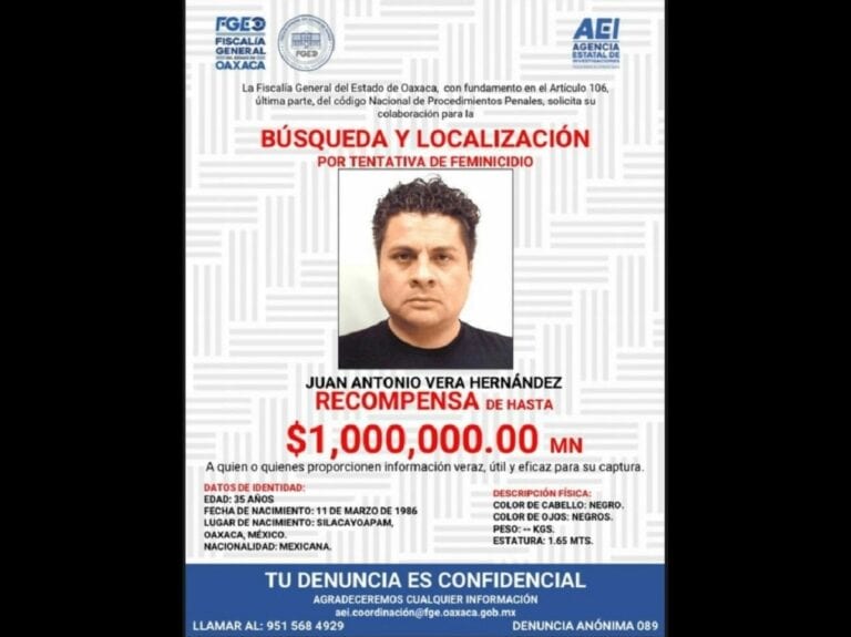 Se busca por tentativa de homicidio de María Elena Ríos, la saxofonista oaxaqueña atacada con ácido. Solicitan y Pide que compartamos la ficha de su agresor por todos lados para que se logre su captura pronto ofrecen recompensa así que ánimo vamos a compartir.