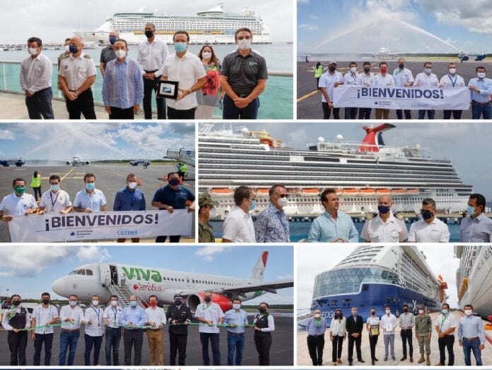 Esta semana arribarán cuatro cruceros a Cozumel y el aeropuerto local tendrá 116 operaciones