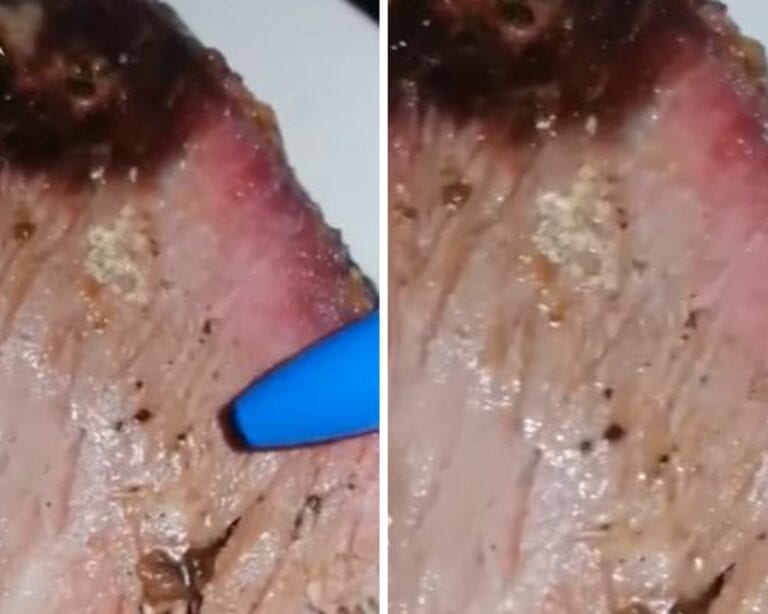 ¡Qué asco! Hombre encuentra 'larvas' en su carne, le dicen en restaurante que es sal