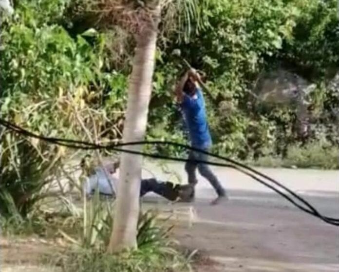 VIDEO: Le da un hachazo a su hermano en la cabeza durante una pelea en Tihosuco