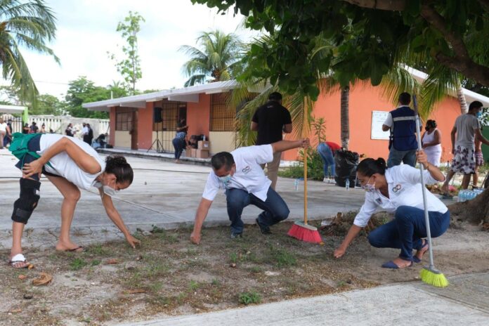 ARRANCA PUERTO MORELOS LA JORNADA DE RECUPERACIÓN DE ESCUELAS EN LA TELESECUNDARIA “RAMÓN BRAVO PRIETO”