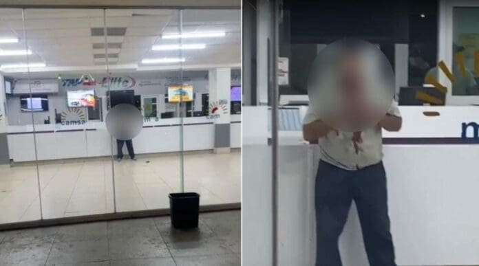 Un sujeto se corta la garganta en una terminal de autobuses; todo porque su pareja rompió con él y no pudo soportarlo