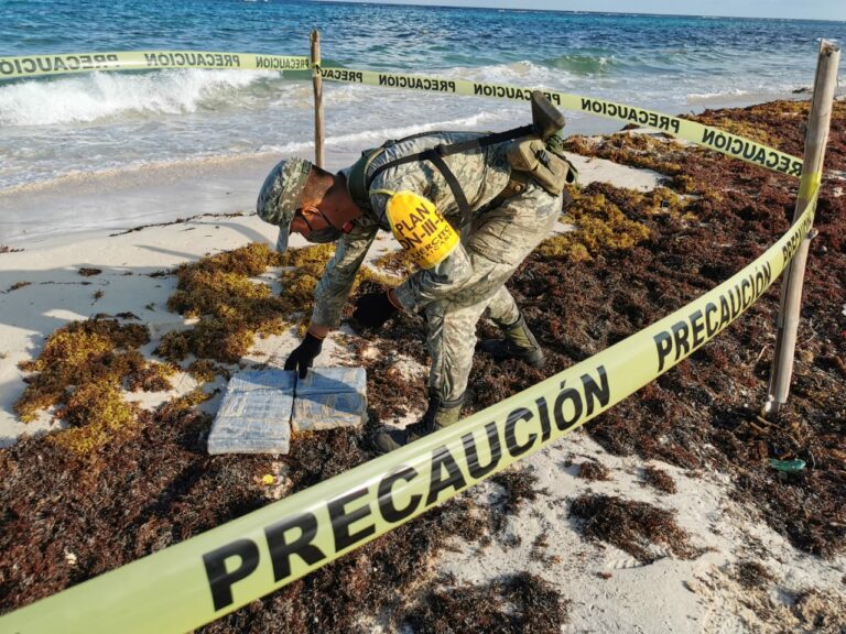 Recala más droga a playas de Cozumel