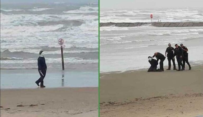 Decide disfrazarse de Michael Myers para ir a caminar a la playa y lo arrestan