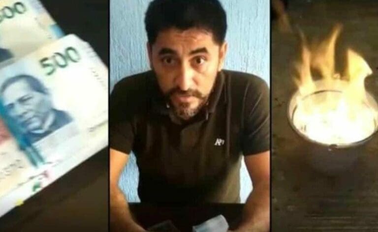 Un profesor denunció mediante una grabación que su dirigente magisterial le mandó un soborno, pero no lo aceptó y quemó el dinero