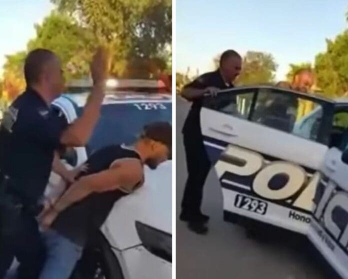 Policía detiene a ladrón y le da varios 'sapes' antes de llevárselo