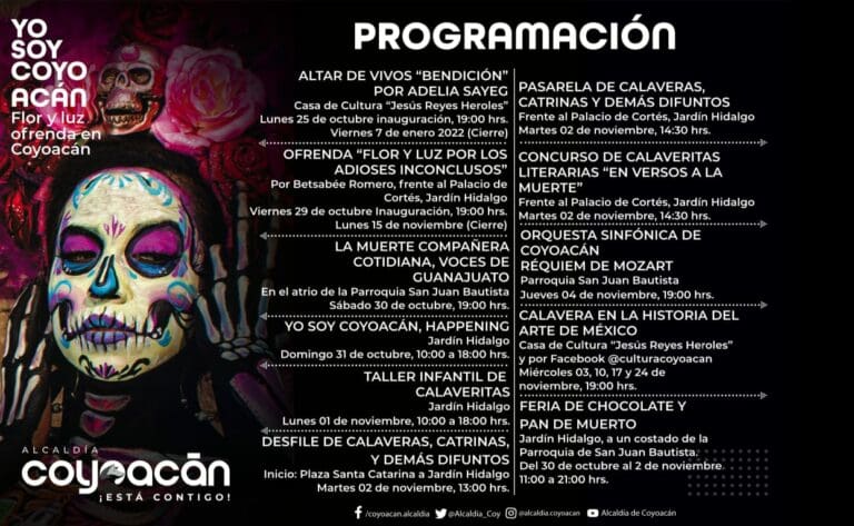 Arranca cartelera cultural con motivo de la conmemoración de Día de Muertos en Coyoacán