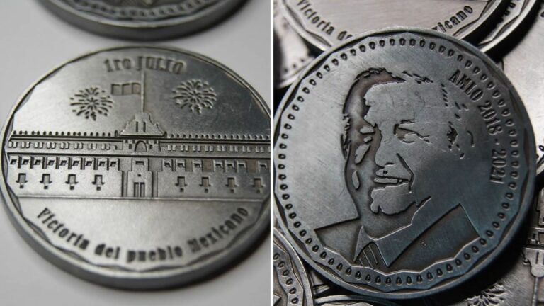 ¡No es broma! Aparecen monedas con la cara de AMLO, así son