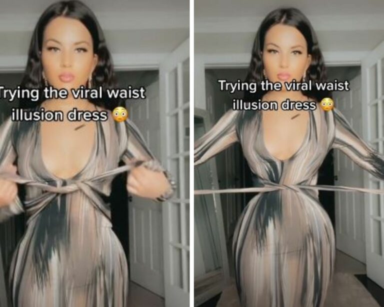 VIDEOS: Aparece ‘vestido ilusión’ que hace ‘perder’ centímetros de cintura y ya está agotado