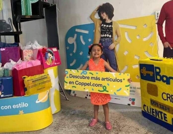 Una niña pidió una fiesta temática de Coppel para su cumpleaños; era para recordar a su abuelito fallecido