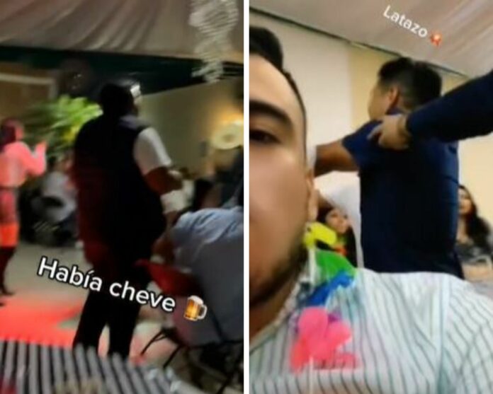 Video: Borrachos colados desatan pelea en una fiesta de cumpleaños y los corren