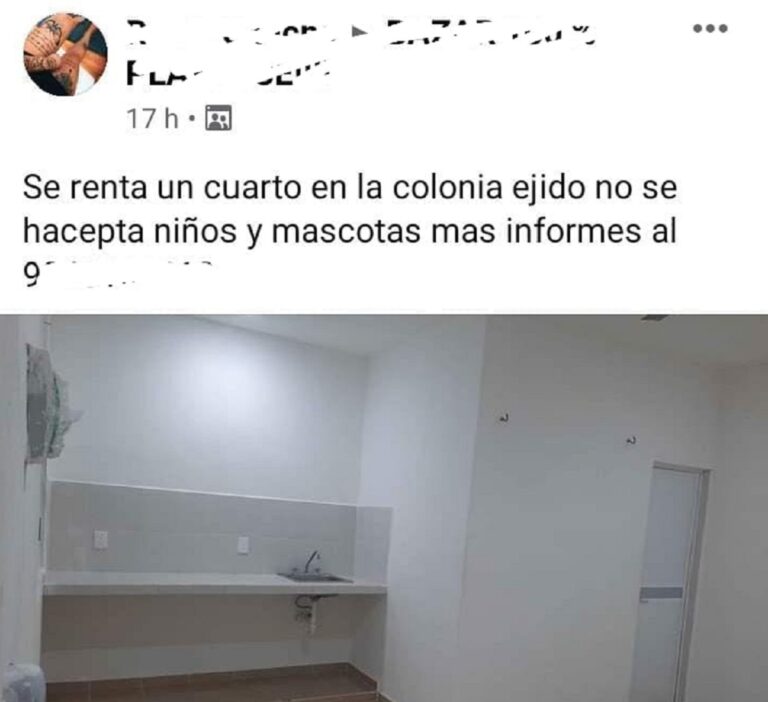 “NO SE ACEPTAN NIÑOS NI MASCOTAS”: Ofrece cuarto en renta y playenses la tunden