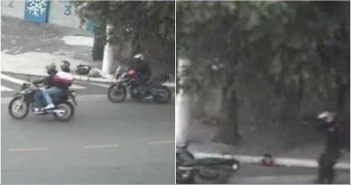 Un motociclista sufría un asalto pero alcanzó a escapar; los ladrones no contaban con que volvería y les dispararía