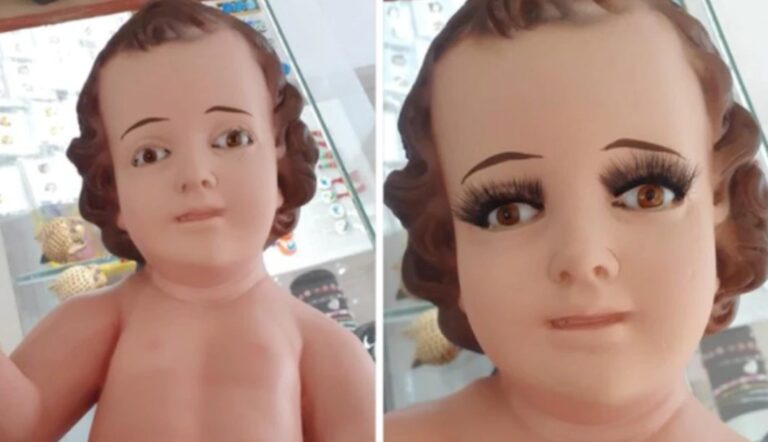 VIRAL: Niñito Dios con pestañas postizas causa furor en redes