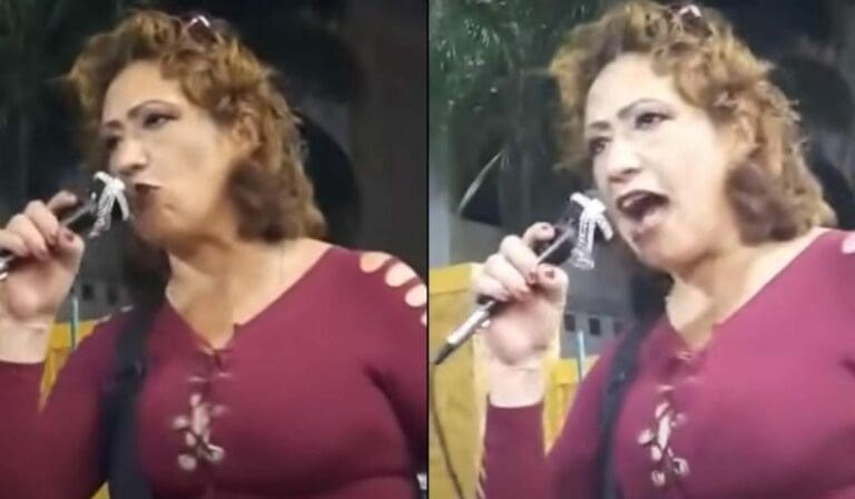 Ella es "Doña Flow", así la bautizaron en las redes sociales. Se ha hecho famosa por rapear en las calles de Aguascalientes. ¿Ya la conoces? Foto: Captura de video