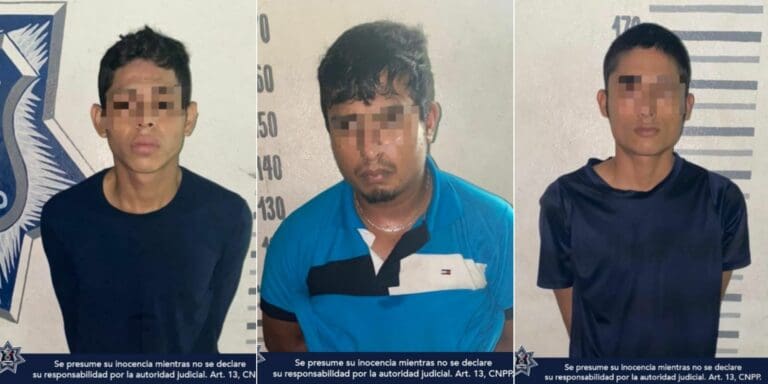 Detienen a tres hombres con armas y placa de policía en Playa del Carmen