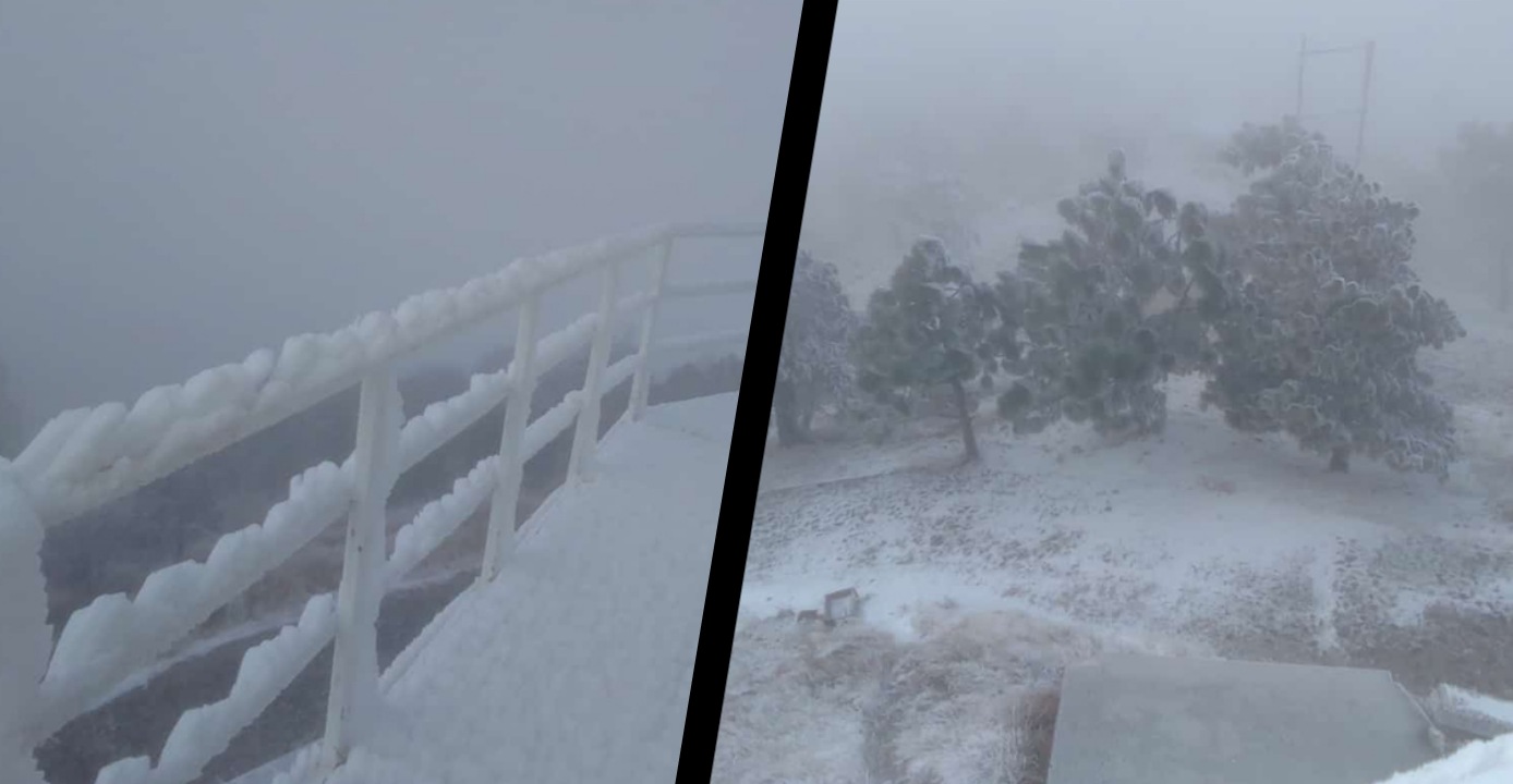 ¡Espectacular! Amanece congelado el Observatorio Astrofísico en Cananea, Sonora