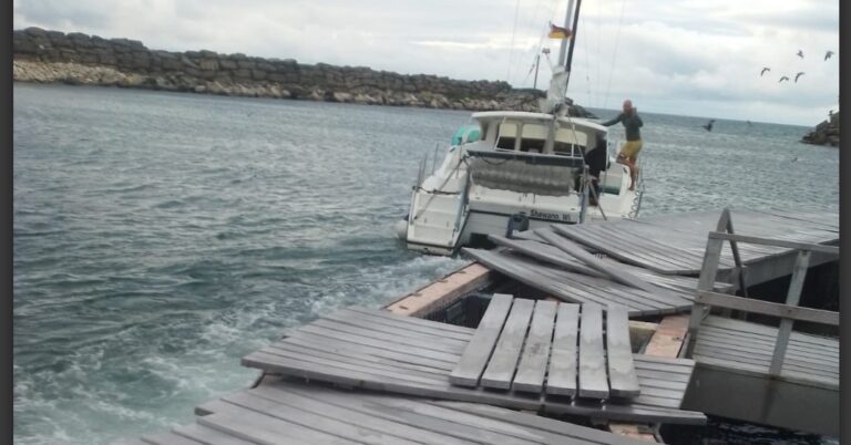 Embarcación de bandera alemana ‘Talisman’ destruye muelle del delfinario Delphinus y se va sin pagar